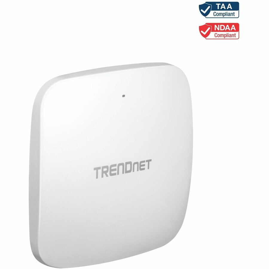 TRENDnet AX3000 Dual Band WiFi 6 PoE+ Access Point TEW-923DAP 1 x 2.5GBASE-T PoE+ LAN Port OFDMA and MU-MIMO Technology 2402Mbps (5Ghz) 573Mbps (2.4Ghz) WPA3 Ecryption White