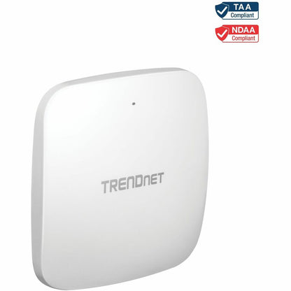 TRENDnet AX3000 Dual Band WiFi 6 PoE+ Access Point TEW-923DAP 1 x 2.5GBASE-T PoE+ LAN Port OFDMA and MU-MIMO Technology 2402Mbps (5Ghz) 573Mbps (2.4Ghz) WPA3 Ecryption White