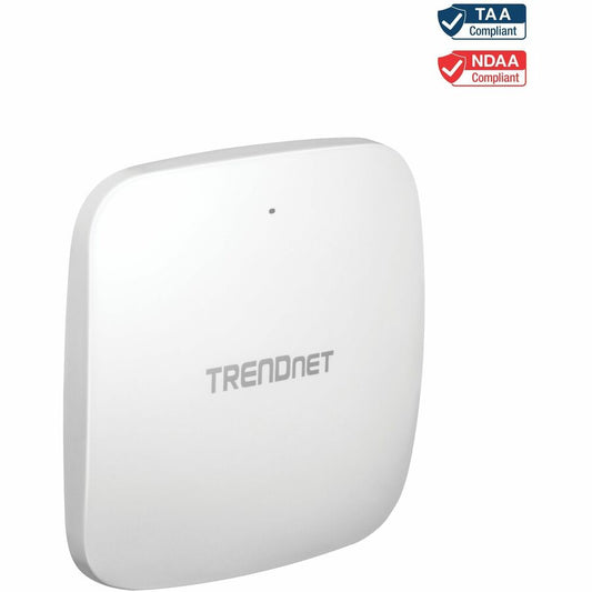 TRENDnet AX3000 Dual Band WiFi 6 PoE+ Access Point TEW-923DAP 1 x 2.5GBASE-T PoE+ LAN Port OFDMA and MU-MIMO Technology 2402Mbps (5Ghz) 573Mbps (2.4Ghz) WPA3 Ecryption White