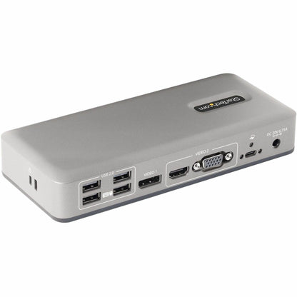 StarTech.com Dual-Monitor USB-C Docking Station DisplayPort & HDMI/VGA Multi Monitor Dock up to 4K 60Hz USB-C Dock 7x USB Hub 85W PD