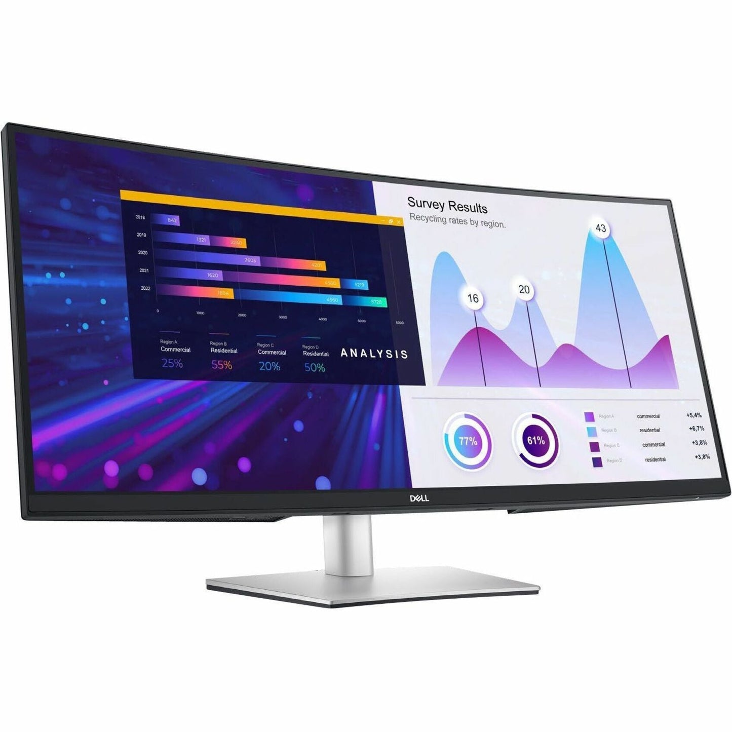 Dell P3424WE 34.1" UW-QHD Curved Screen LED Monitor - 21:9