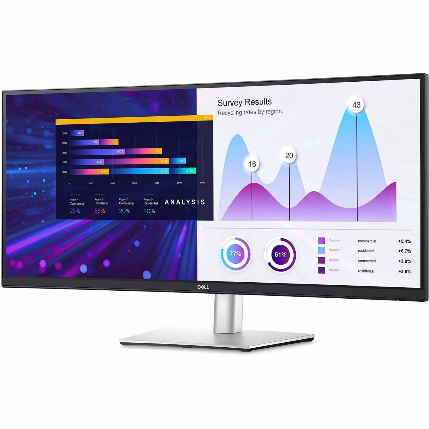 Dell P3424WE 34.1" UW-QHD Curved Screen LED Monitor - 21:9