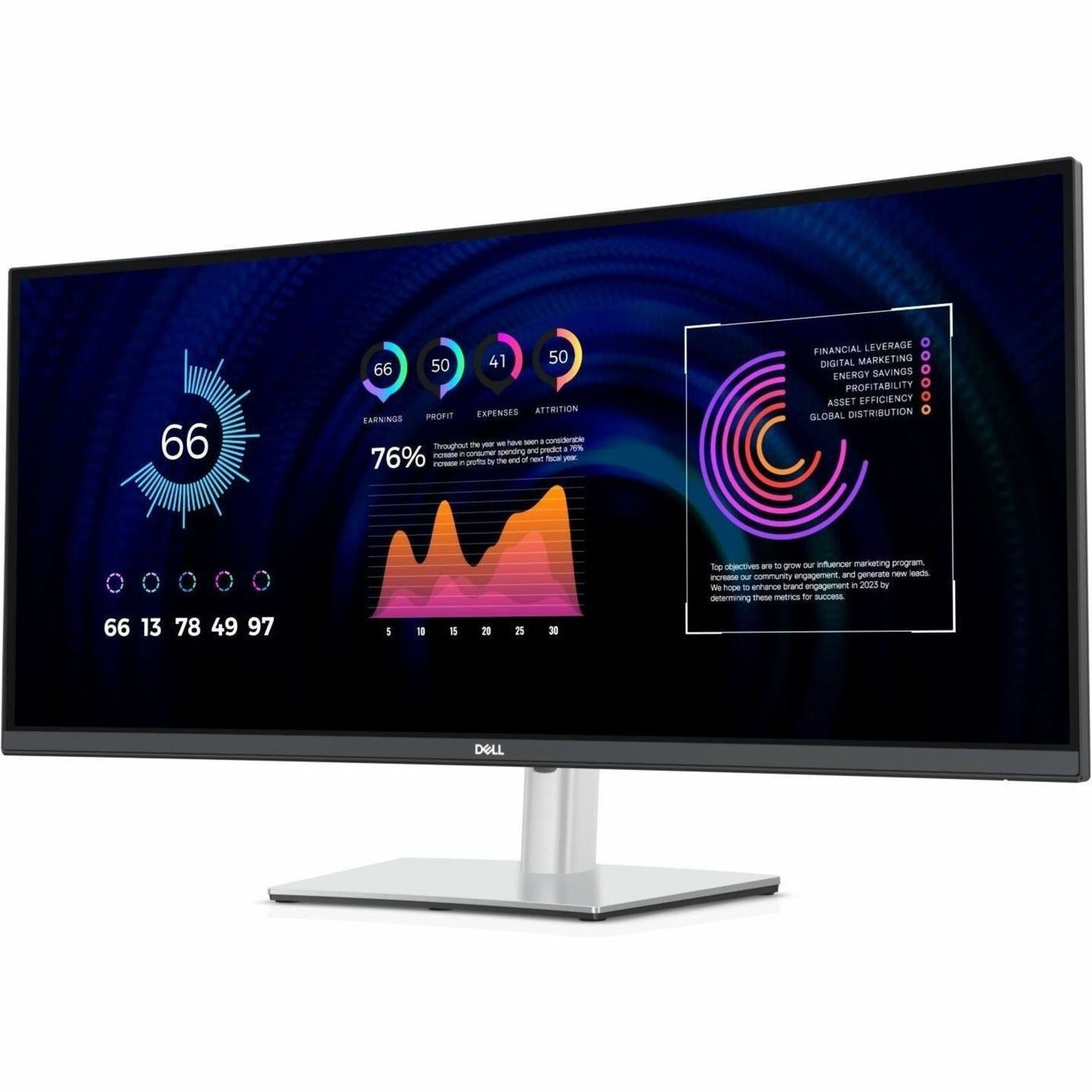 Dell P3424WE 34.1" UW-QHD Curved Screen LED Monitor - 21:9