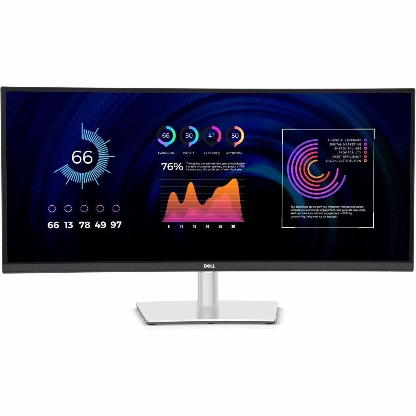 Dell P3424WE 34.1" UW-QHD Curved Screen LED Monitor - 21:9