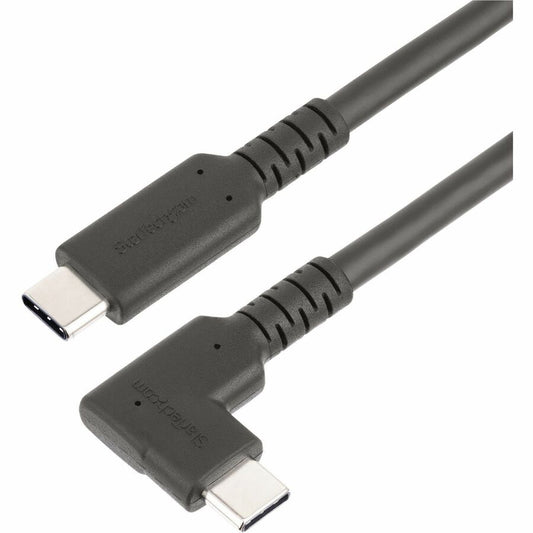 StarTech.com 1.6ft (50cm) Rugged Right Angle USB-C Cable USB 3.2 Gen 2 (10 Gbps) USB C to C Data Transfer Cable 100W PD 4K 60Hz 90 Degree USB-C Cable