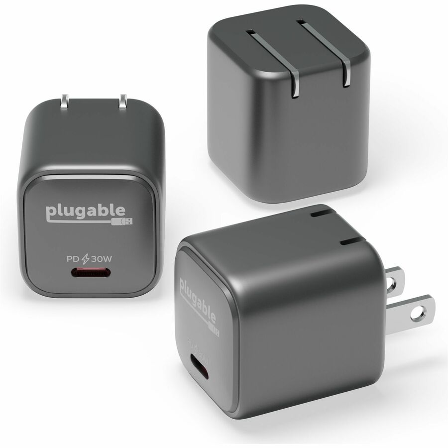 Plugable GaN USB C Charger Block 30W Portable Charger Foldable Prongs 3 Pack