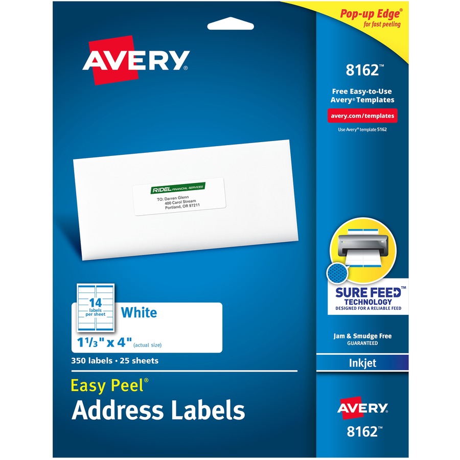 Avery&reg; Easy Peel White Inkjet Mailing Labels