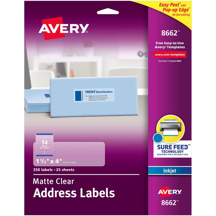 Avery&reg; Easy Peel Inkjet Printer Mailing Labels