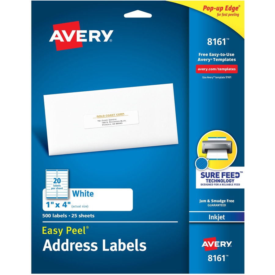 Avery&reg; Easy Peel White Inkjet Mailing Labels