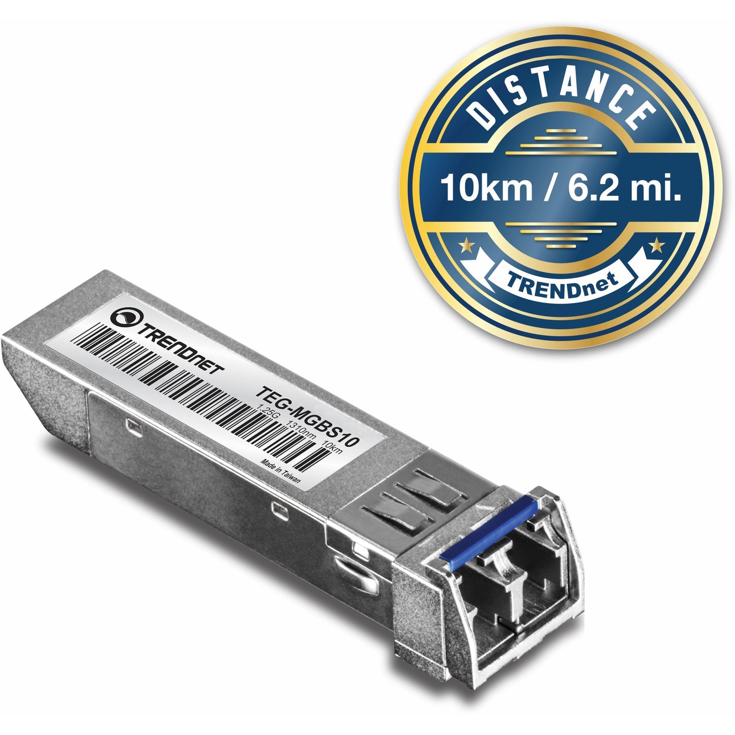 TRENDnet SFP to RJ45 Mini-GBIC Single-Mode LC Module; TEG-MGBS10; For Single Mode Fiber; Distances up to 10km (6.2 Miles); Gigabit SFP Module; IEEE 802.3z Gigabit Ethernet; Lifetime Protection