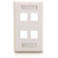 C2G 4-Port Single Gang Multimedia Keystone Wall Plate - White