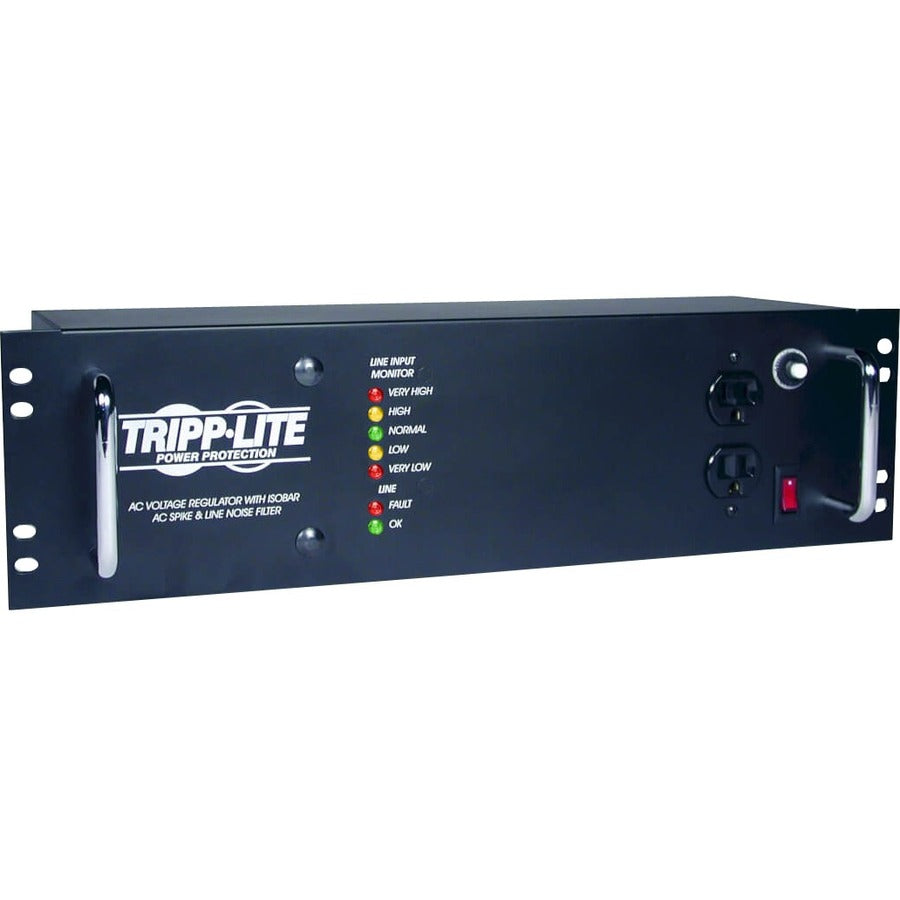 Tripp Lite 2400W 120V 3U Rack-Mount Power Conditioner with Automatic Voltage Regulation (AVR) AC Surge Protection 14 Outlets