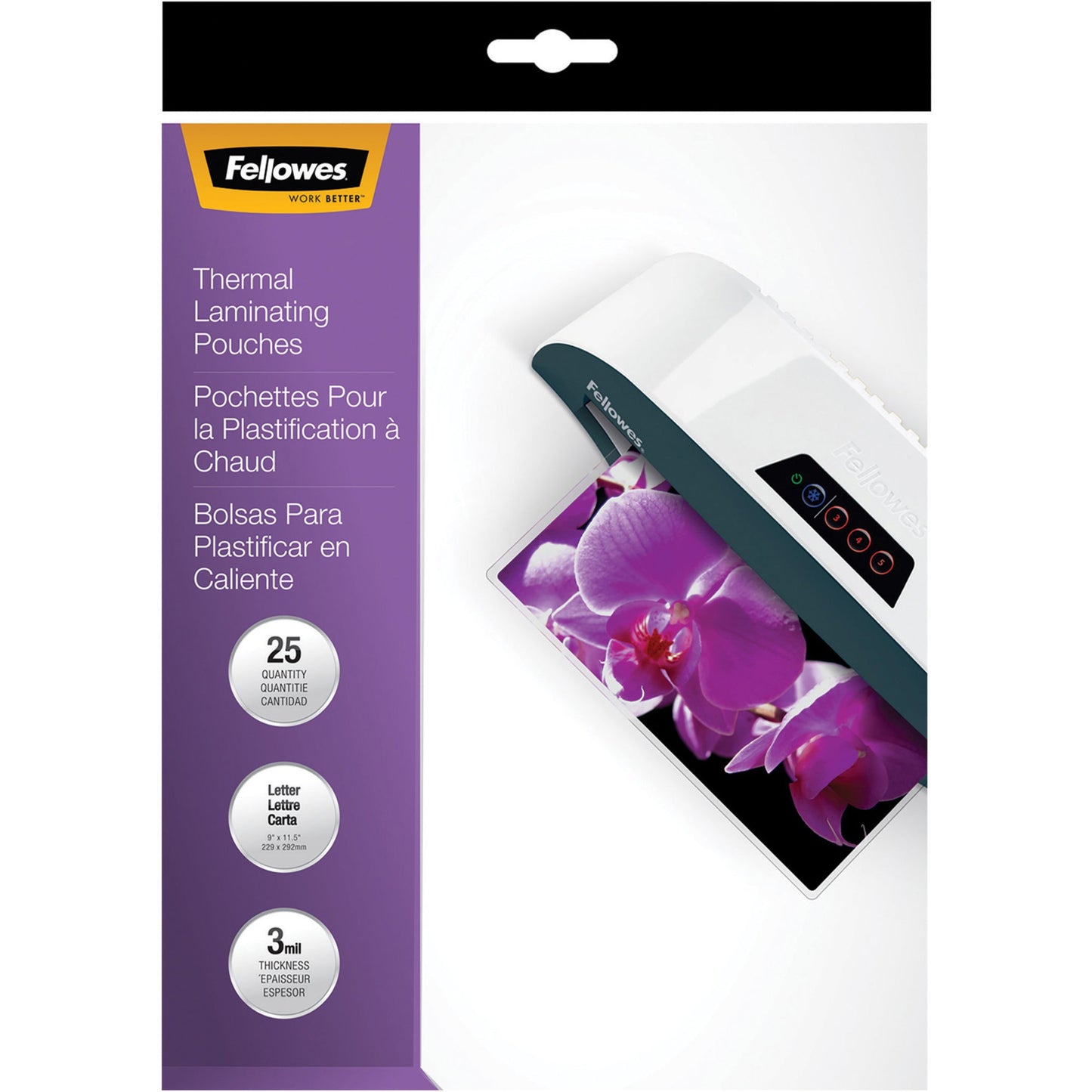 Fellowes Thermal Laminating Pouches - ImageLast&trade; Jam Free Letter 3 mil 25 pack