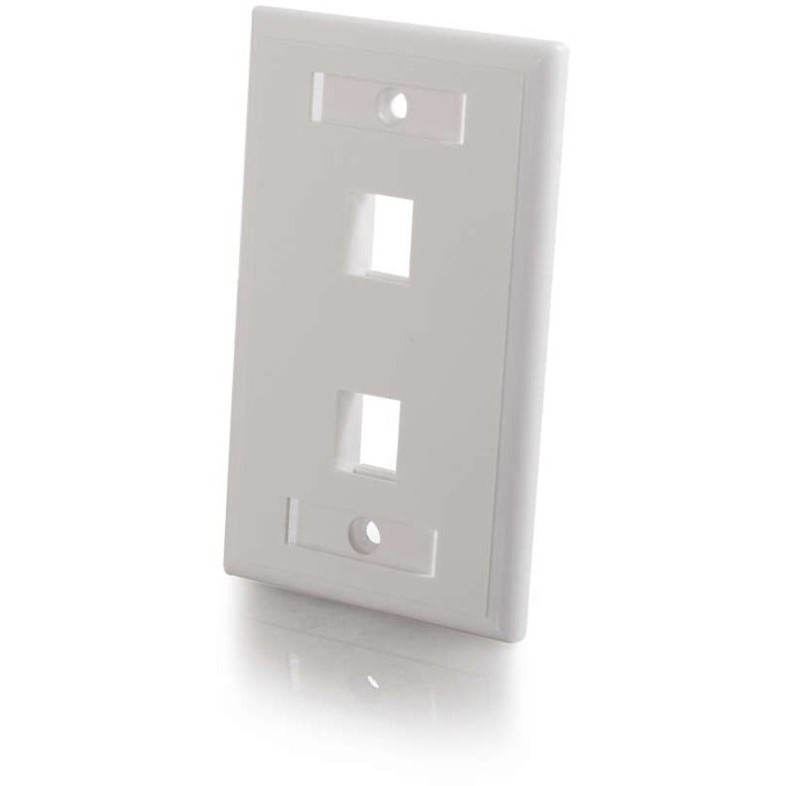 C2G 2-Port Single Gang Multimedia Keystone Wall Plate - White