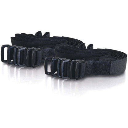 C2G 11in Hook-and-Loop Cable Management Straps - Black - 12pk