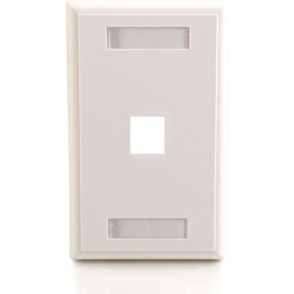 C2G 1-Port Single Gang Multimedia Keystone Wall Plate - White