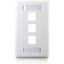 C2G 3-Port Single Gang Multimedia Keystone Wall Plate - White