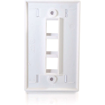 C2G 3-Port Single Gang Multimedia Keystone Wall Plate - White