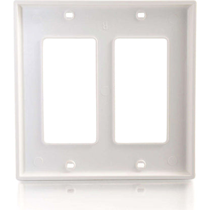 C2G Two Decorative Style Cutout Double Gang Wall Plate - White