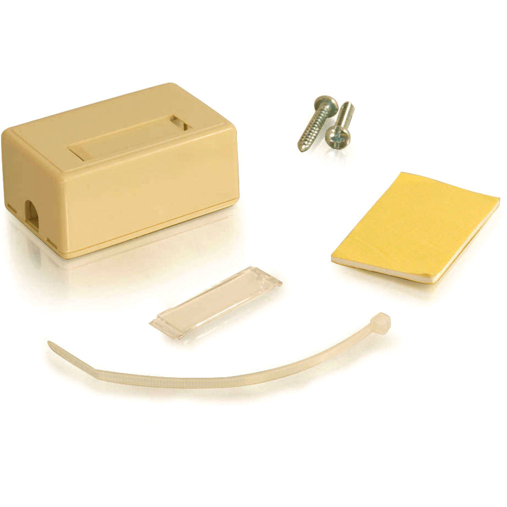 C2G 1-Port Keystone Jack Surface Mount Box - Ivory