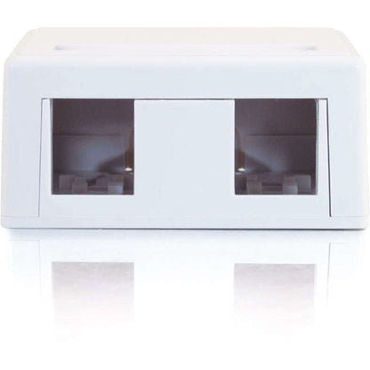 C2G 2-Port Keystone Jack Surface Mount Box - White