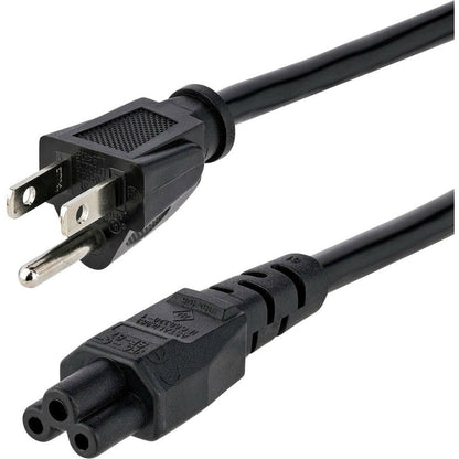 StarTech.com 6ft (1.8m) Laptop Power Cord NEMA 5-15P to C5 (Clover Leaf) 10A 125V 18AWG Laptop Replacement Cord Power Brick Cable