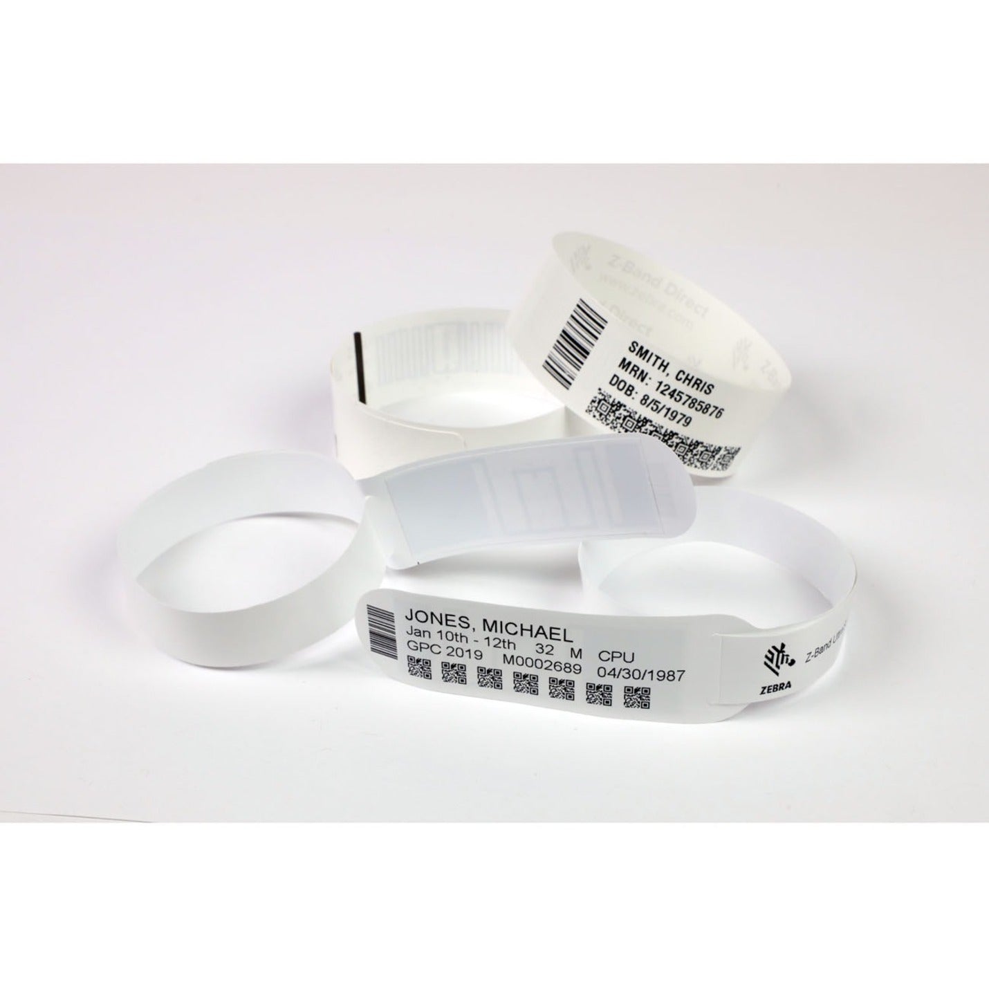 Zebra Wristband Polyester 1 x 11in Thermal Transfer Zebra Z-Band 4000 1 in core