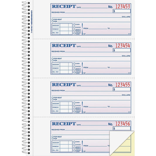 Adams Spiral 2-part Money/Rent Receipt Book