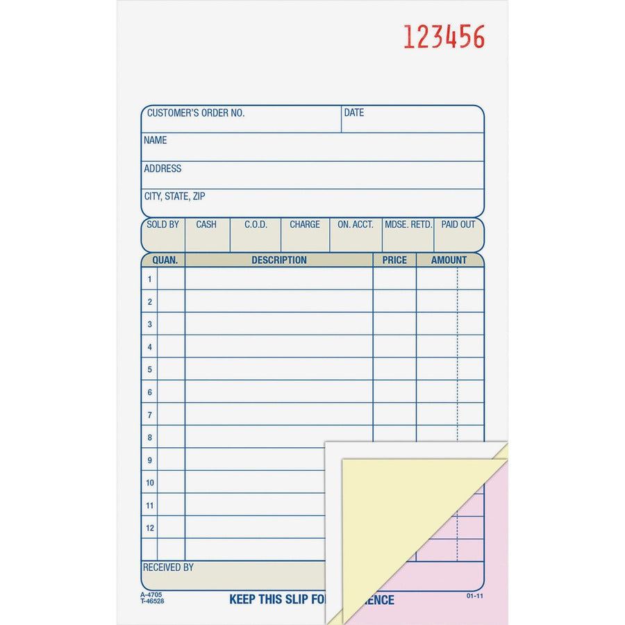 Adams Carbonless 3-part Sales Order Books