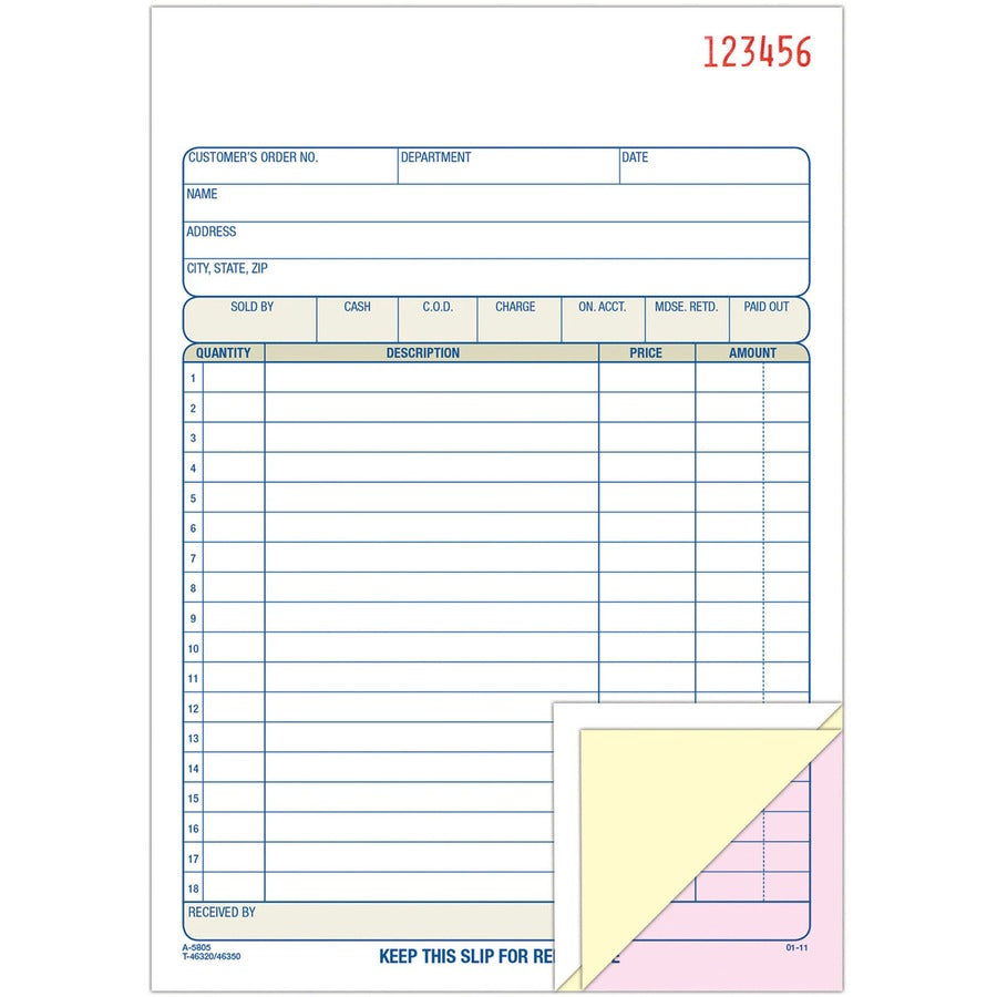 Adams Carbonless 3-part Sales Order Books