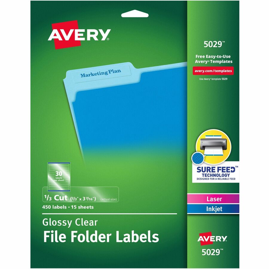 Avery&reg; Clear Top Tab Filing Labels