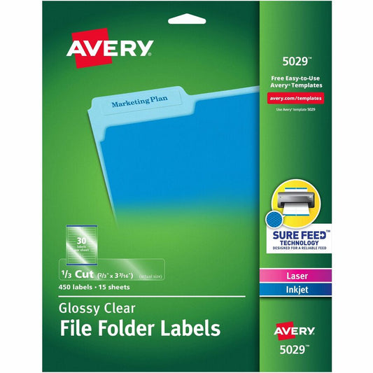 Avery&reg; Clear Top Tab Filing Labels