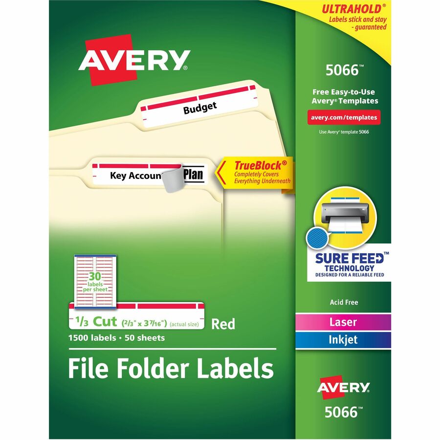 Avery&reg; TrueBlock File Folder Labels