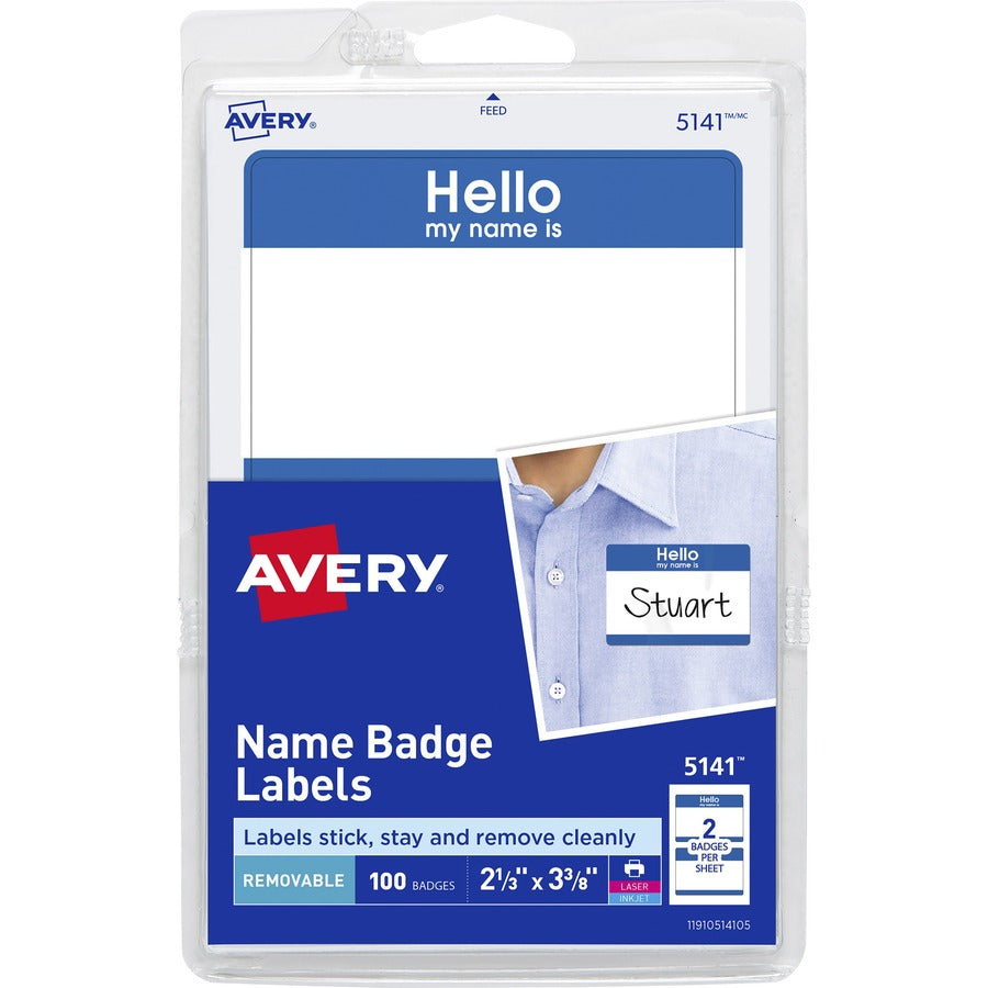 Avery&reg; Border Print/Write Hello Name Badges