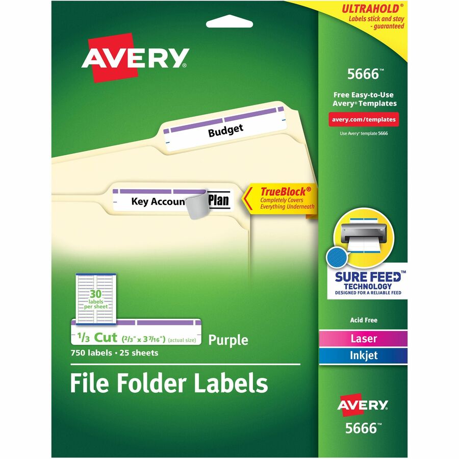 Avery&reg; TrueBlock File Folder Labels