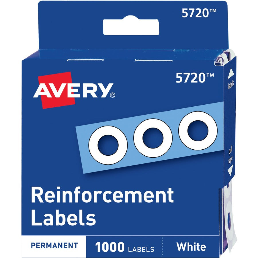 Avery&reg; White Self-Adhesive Reinforcement Labels