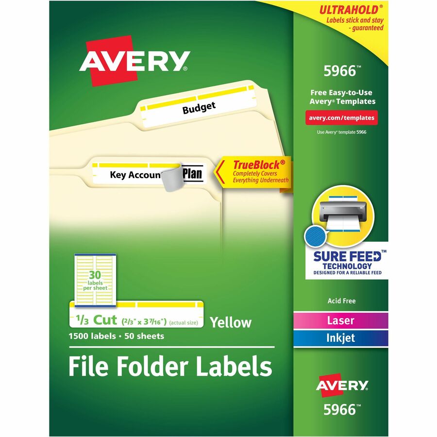 Avery&reg; TrueBlock File Folder Labels