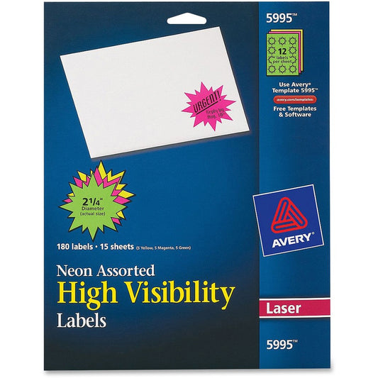 Avery&reg; Neon Burst Labels