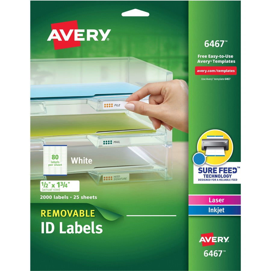 Avery&reg; Removable I.D. Laser/Inkjet Labels