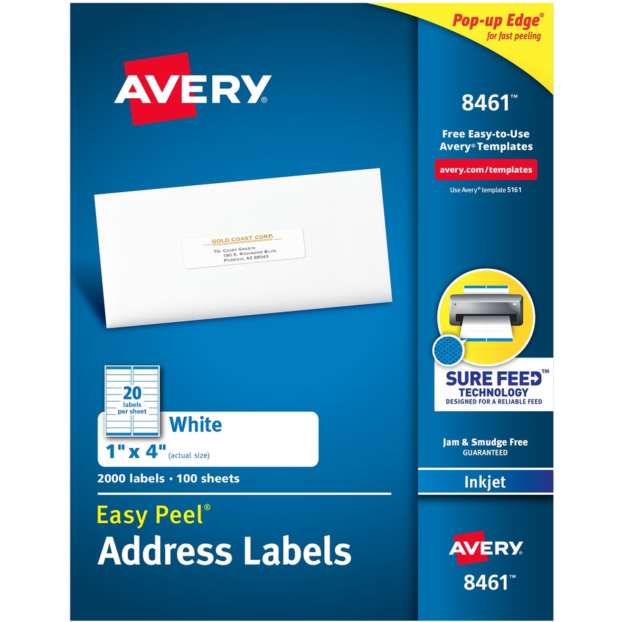 Avery&reg; Easy Peel White Inkjet Mailing Labels