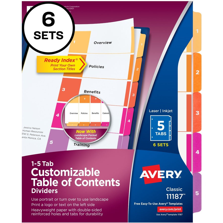 Avery&reg; Ready Index Custom TOC Binder Dividers