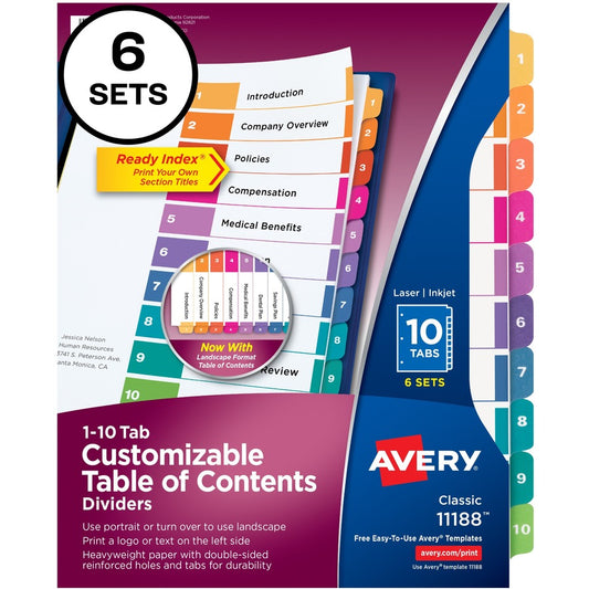 Avery&reg; Ready Index Custom TOC Binder Dividers