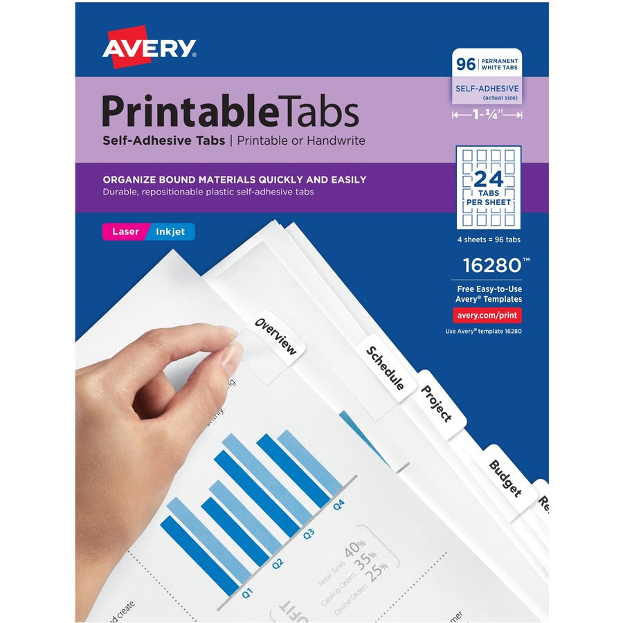 Avery&reg; Printable Repositionable Tabs