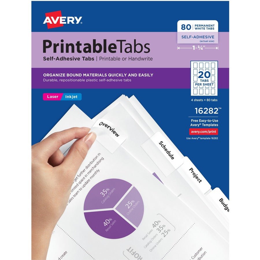 Avery&reg; Printable Repositionable Tabs