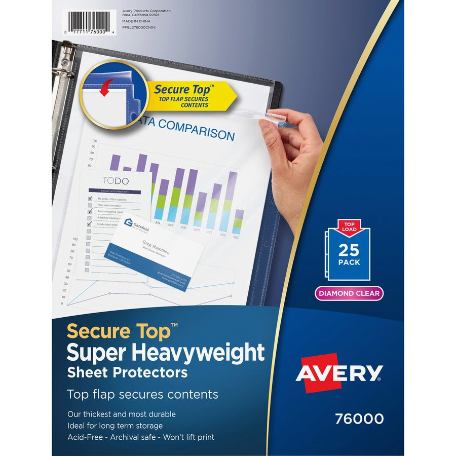 Avery&reg; Secure Top Sheet Protectors