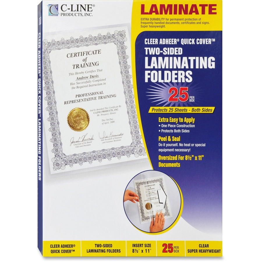 C-Line Super Heavyweight Cleer Adheer Quick Cover Laminating Pockets