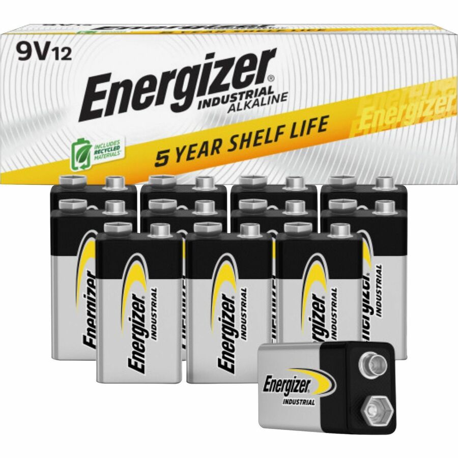 Energizer Industrial Alkaline 9V Batteries 12 pack