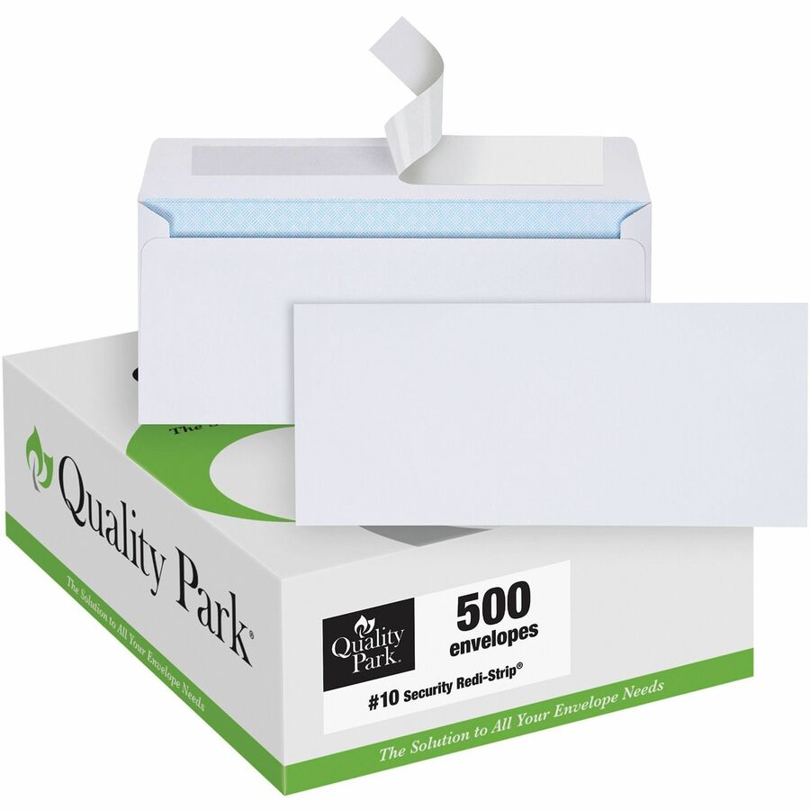 Quality Park No. 10 Security Tinted Business Envelopes with Redi-Strip&reg; Closure