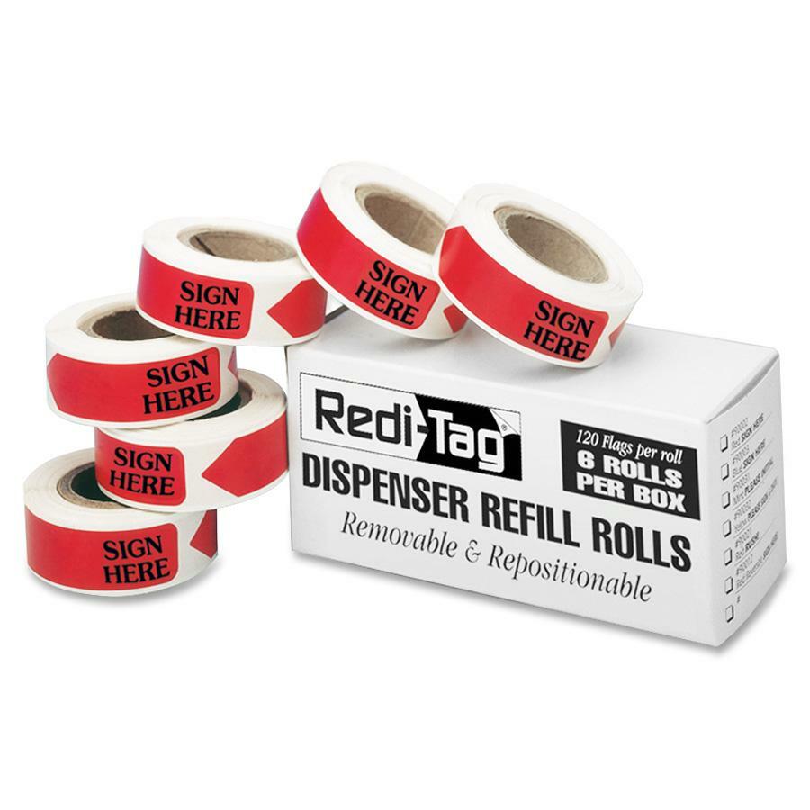 Redi-Tag Sign Here Arrow Flags Dispenser Refills