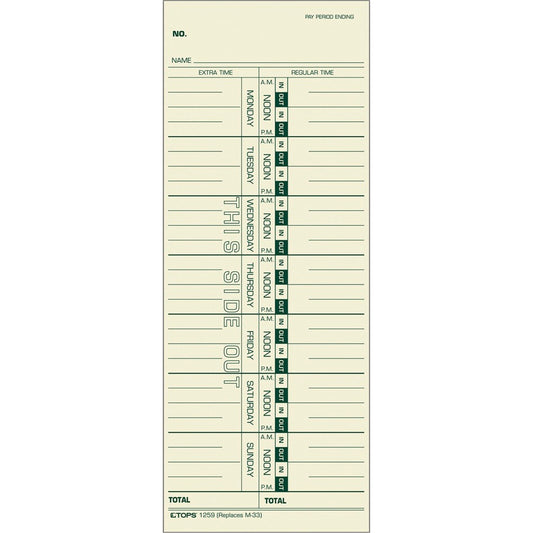 TOPS Weekly Time Cards